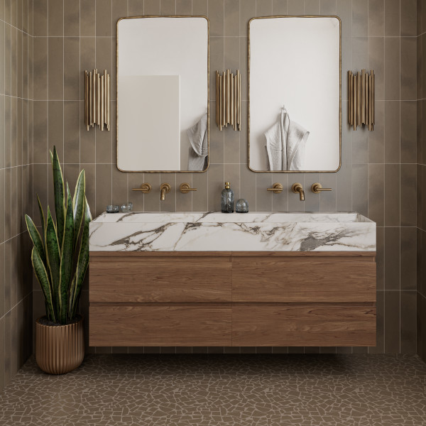 Suave Tumbled Limestone Pezzi Mosaic in Pantera